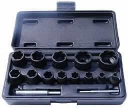 Zestaw nasadek do zerwanych śrub 15 szt BASS