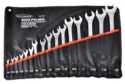 Zestaw kluczy płasko oczkowych calowych 16 szt 1/4"-1.1/4" BASS