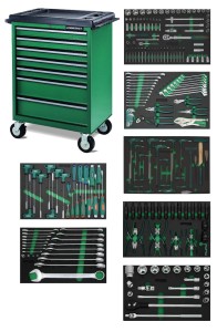 Wózek 7-szufladowy z zestawem 236szt. narzędzi we wkładkach EVA