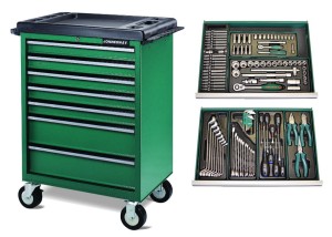 Wózek C-7DW5 z zestawem 130szt. narzędzi JONNESWAY