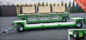 WÓZEK SADOWNICZY TRZYPALETOWY 4 KOŁA SKRĘTNE  OŚ WAHLIWA W3/4SH