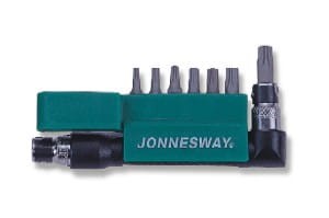 Kpl. końcówek Torx z otworem 1/4"x30mm z uchwytem JONNESWAY