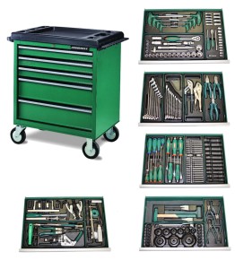 Wózek C-5DW5 z zestawem 208szt. narzędzi JONNESWAY