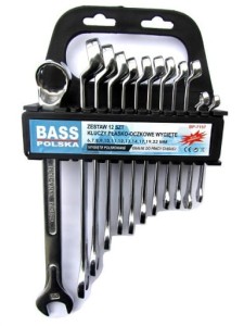 Zestaw kluczy płasko oczkowych wygiętych 12 szt. 6-22mm BASS