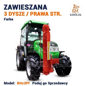 Belka herbicydowa, zawieszana, 3 dysze, Prawa, farba, Model: BHz