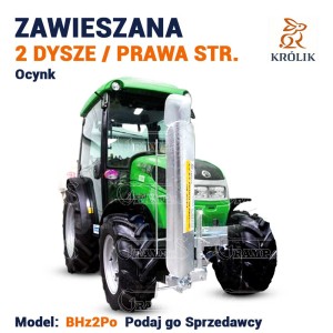 Belka herbicydowa, zawieszana, 2 dysze, Prawa, ocynk, Model: BHz 2Po