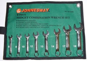JONNESWAY W53108S ZESTAW 8 KLUCZY PŁASKO-OCZKOWYCH KRÓTKICH